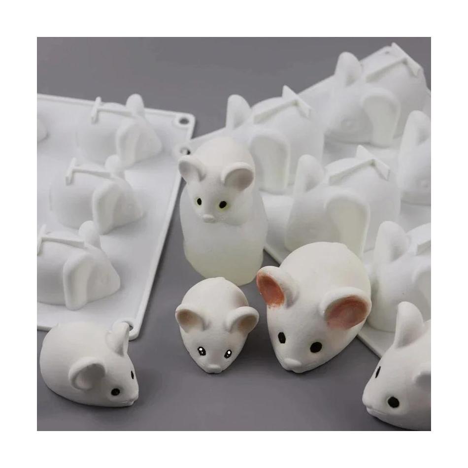Bunny Cake Mold - 1 ชิ้นน่ารักรูปร่างแผ่นแม่พิมพ์มูสเค้กขนมเบเกอรี่ช็อกโกแลตซิลิโคนแม่พิมพ์ครัว F Ondant เค้กตกแต่งเครื่องมือ