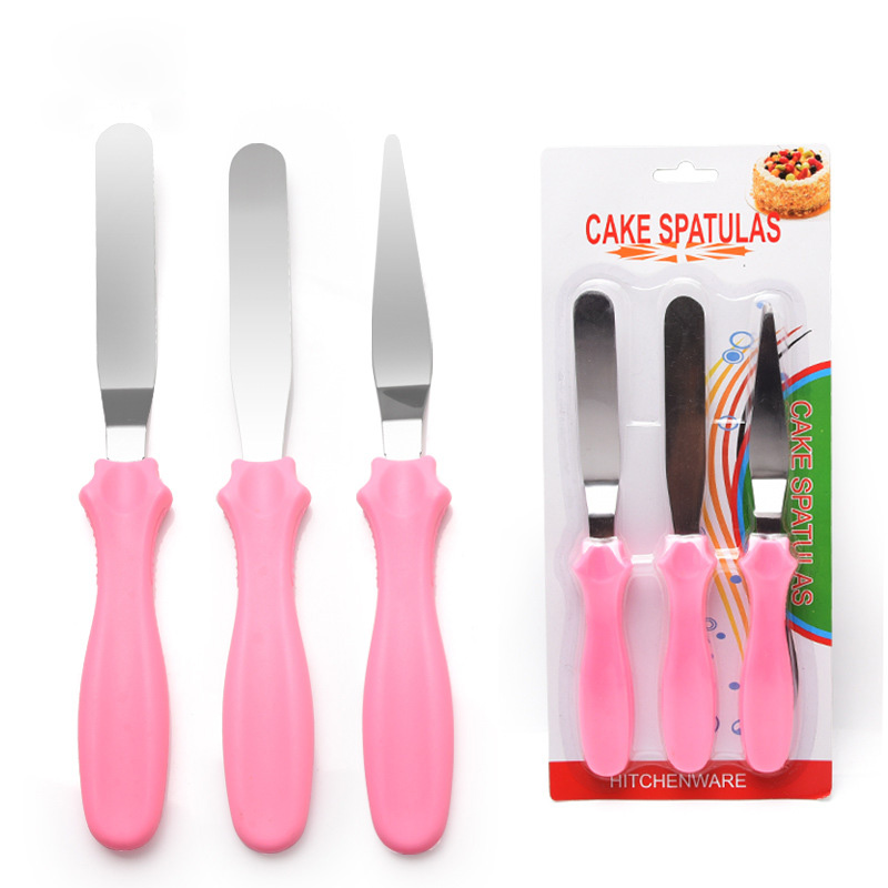 Okonomiyaki Spatula - 3 ชิ้น/เซ็ตเค้กไม้พายเนยไอซิ่งครีม Spatulas Baking Pastry เครื่องมือเค้กตกแต่ง
