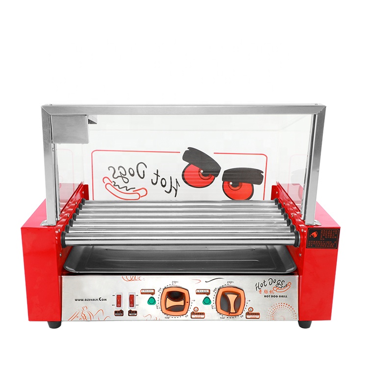 Hot Dog Press - เครื่องทำฮอทดอกไฟฟ้าเชิงพาณิชย์ พร้อมตู้โชว์อุ่นและเครื่องนึ่งฮอทดอก