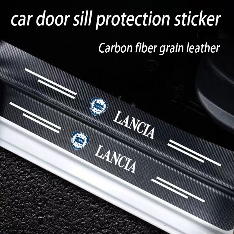 Crepe Pan Carbon - หนังประตูรถแผ่นป้องกันสติกเกอร์สําหรับ Lancia ypsilon delta musa nera