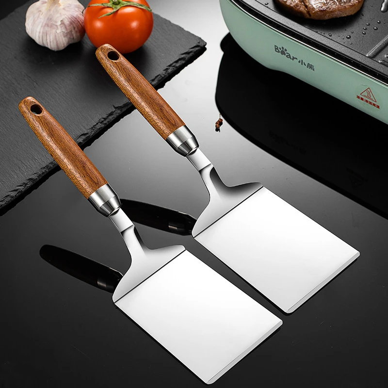 สแตนเลสสตีลสแควร์หัวสเต็กทําอา - Okonomiyaki Spatula บทวิจารณ์และราคา