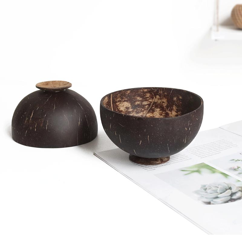 1Pcs ธรรมชาติมะพร้าวชามชุดช้อน - Dim Sum Basket บทวิจารณ์และราคา