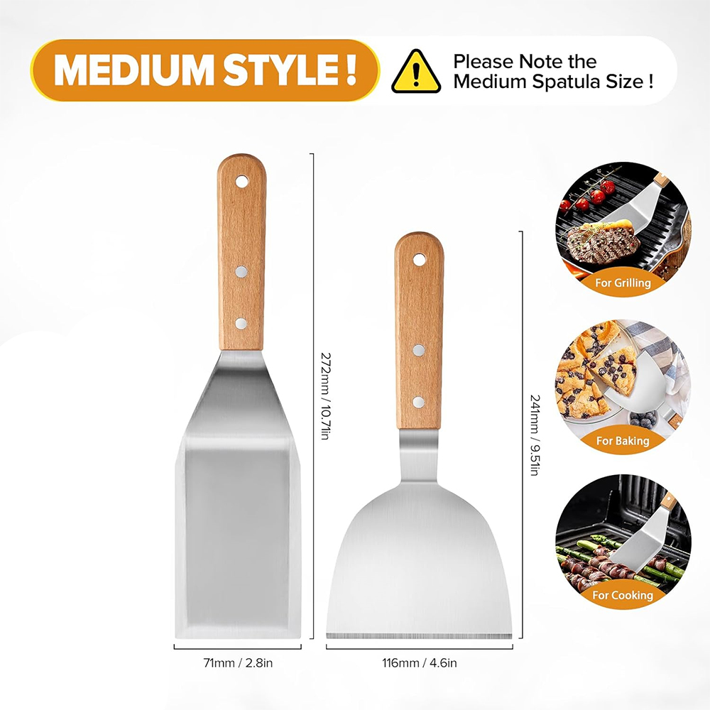 ชุดตะหลิวโลหะ LMETJMA ตะหลิวสแ - Okonomiyaki Spatula บทวิจารณ์และราคา