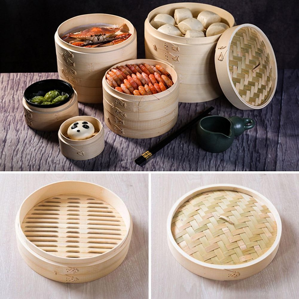 ตะกร้า kukusan bambu พร้อมฝาปิ - Bao Steamer Bamboo บทวิจารณ์และราคา